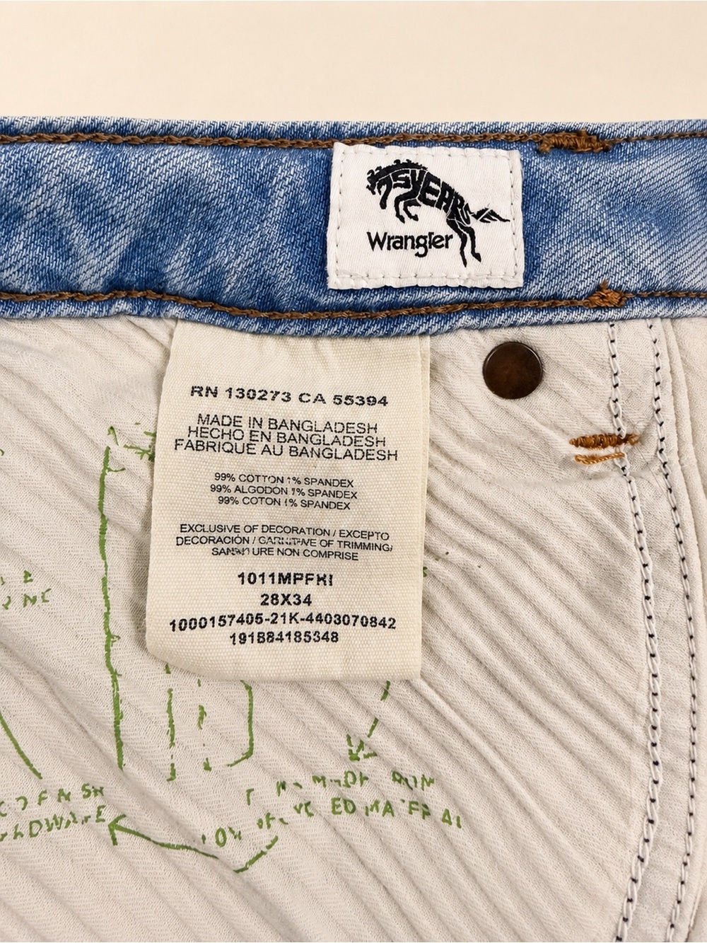 Wrangler High Rise Flare Jeans 28x34 Light Wash Bell Bottom - Picture 5 of 8